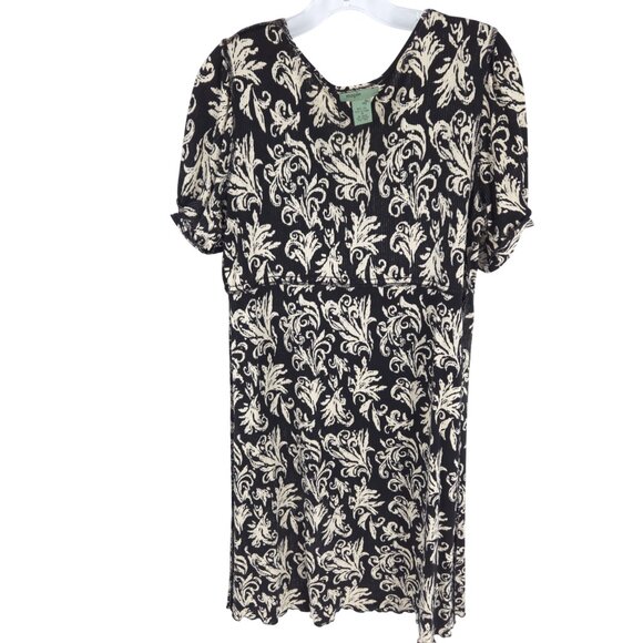 Anthropologie Maple Filigree Damask Silk Dress Empire Flowy Comfy Boho M - Picture 14 of 16